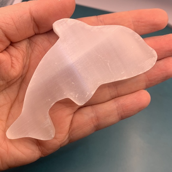 SALE!! Selenite dolphin bowl pendulum pagan cleanser - Picture 7 of 9